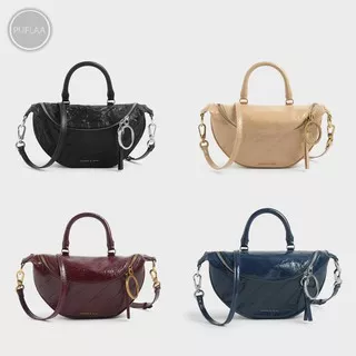 Tas CK CNK 0843 Original Wrinkled Half Circle Bag/Tas Charles And Keith Original/Tas Wanita Import