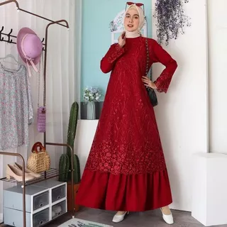 gamis brokat pesta jumbo terbaru abaya Turkey Aisyah best seller gamis kondangan / gaun pesta / gamis brukat / baju M L Xl XXL kebaya / gamis wanita terbaru / gamis syari / gamis remaja / kebaya untuk wisuda / long dress / dress wanita muslim