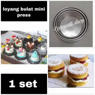 Loyang Bulat Mini 1 Set Ukuran 8,9,10 cm Tinggi 5cm