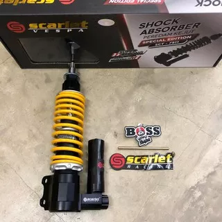 Shock Tabung Scarlet Yellow Front Vespa S LX LXV