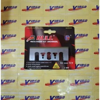 BULL MATA PASAH TCT UNIVERSAL PISAU SERUT KETAM KAYU PLANER BLADE TCT BULL 82mm