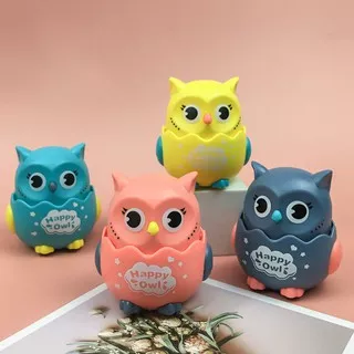 Mainan Push Pop It Boneka Burung Hantu Happy Owl Press & Run Mainan Anak Bayi Laki Laki Perempuan BH