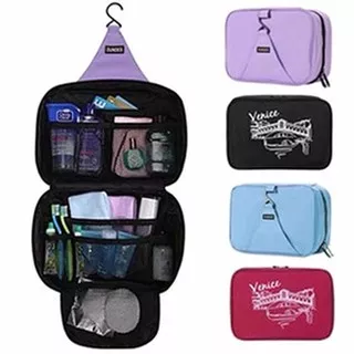 Tas Kosmetik Gantung Lipat Kait Tas Serbaguna Venice Travel Organizer Toiletries Bag