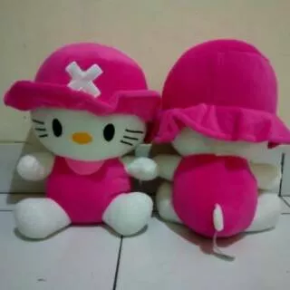 Boneka Hello Kitty topi pink lucu tinggi 30 cm