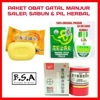 PAKET OBAT GATAL & BADAN Pil 1 botol,  salep 1 botol &  sabun gatal 2pcs