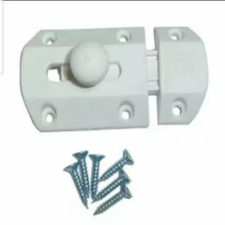 Grendel Selot Pintu PVC Kunci Plastik Kamar Mandi Gerendel Slot Toilet WC 2 Inch