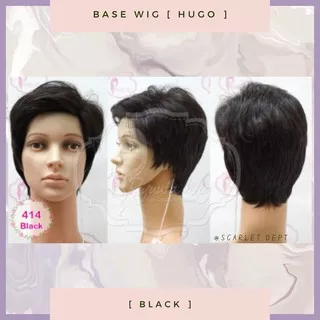 Wig Base Cowok Pria Pendek Short black hitam brown coklat Cosplay HUGO