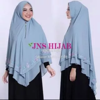 PREMIUM HIJAB SYARI KHIMAR RANIA BORDIR KERUDUNG SYARI BORDIR 2 LAYER JUMBO original jns hijab