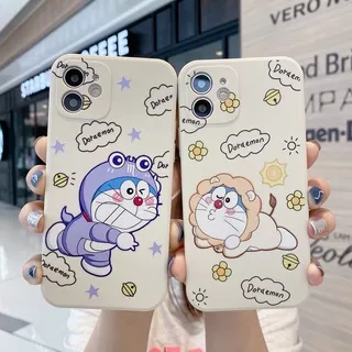 Liquid Soft TPU Phone Case iPhone 13 12 Mini 11 Pro X XR XS Max SE 2020 6 6S 7 8 Plus Motif Yellow Purple Doraemon