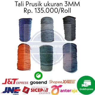 Tali Prusik - Tali Paracord - Tali Perusik - Tali Gelang motif - Tali Masker ukuran 3M Per Roll