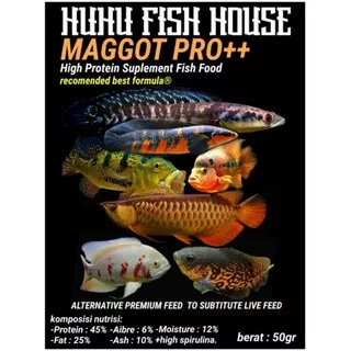 PAKAN IKAN PREDATOR - MAGGOT BSF PRO++ by HUHU FISH HOUSE