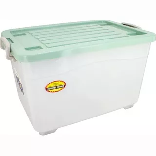 Green Leaf 7880 Container Box Dengan Roda 50 Liter Kotak Penyimpanan Plastik Serbaguna Sierra Storage Box Multifungsi Dengan Tutup