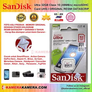 SANDISK Ultra 32GB Class 10 (48MB/s) microSDHC Memory Card - DATASCRIP Berkwalitas