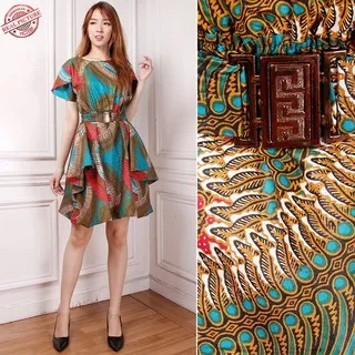 Fisya Dress batik maxi pendek wanita mini dress fit to L