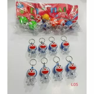 Gantungan Kunci Key Chain Doraemon Lampu Warna Warni Isi 12 Pcs / Gantungan Kunci Murah (L05)