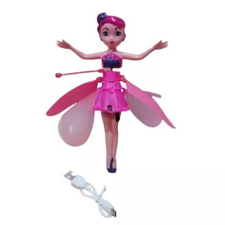 Mainan Barbie Terbang - Peri Terbang - Mainan Bisa Terbang - Mainan Anak Peri Terbang Sensor Tangan - Boneka Terbang - Flying Doll