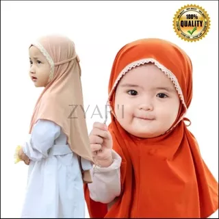 Jilbab Anak Rend Atas Kids Jilbab Instan Bergo Anak Maryam Renda Atas Diamond - Kerudung Anak