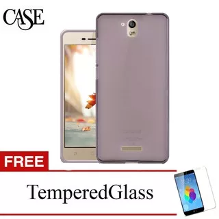 Case for CoolPad Fancy Pro / E571 - Abu-abu - Gratis Tempered Glass - Ultra Thin Soft Case
