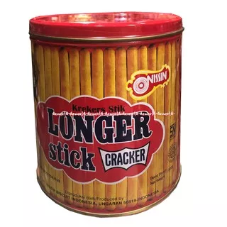 Nissin Longer Stick Krekers Stik Cracker 500gr Kaleng Biskuit Stik Panjang Nisin Stick Biscuit