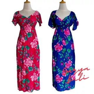 Long dress Zara murah motif terbaru bahan rayon adem