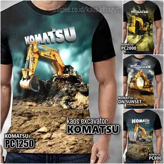 Baju KAOS ALAT BERAT EXCAVATOR KOMATSU Kaos TAMBANG Mining Batubara COAL PREMIUM Distro Anak Dewasa