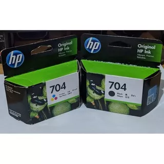 PAKETAN TINTA HP 704 BLACK DAN TRICOLOUR CATRIDGE FOR Printer HP Deskjet Ink Advantage 2010 Printer - K010a. HP Deskjet Ink Advantage 2060 All-in-One Printer - K110a ORIGINAL