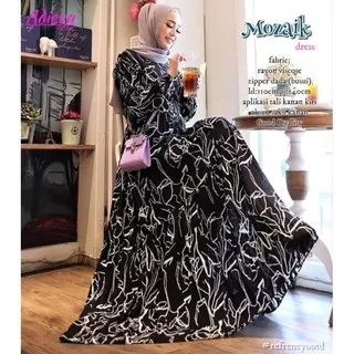 Gamis Motif Mozaik Dress Original Adieva Mat Rayon Viscose