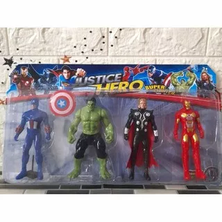Mainan anak robot avengers set /action figure avengers iron-man thor hulk captain amerika