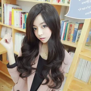 Wig Rambut Palsu Wanita Curly Hitam Panjang Rambut Palsu Wanita - 5235