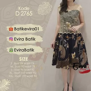 Dress Batik Wanita Modern Untuk Pesta By Evira Batik Simple dan Elegant S,M,L,XXL D 2765