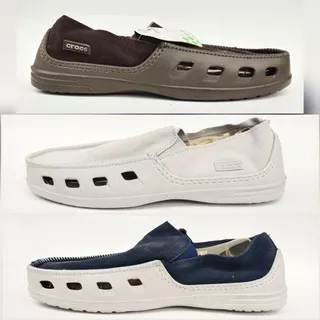 Sepatu Crocs Tideline Leather Slip On / Crocs Tideline Suede / Crocs Pria / Sepatu Slip On Pria / Crocs
