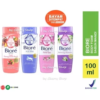 [100ML] [BPOM] BIORE BODY FOAM FLORAL SPA | PURE MILD | RALXING AROMATIC | FRESH POMEGRANATE PEACH 100ml | Sabun Mandi