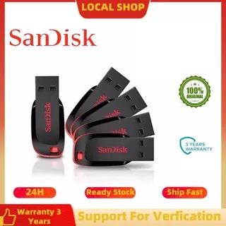 SanDisk Cruzer Blade CZ50 USB 2.0 Flash Drive Pendrive (512GB/256GB/128GB/64GB)