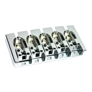 HIPSHOT A-Style 5-String Bass Bridge Aluminum Chrome .708 String Spacing (MADE IN USA).