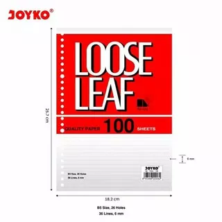 JOYKO - Loose Leaf / Isi File Binder ukuran B5 100 lembar