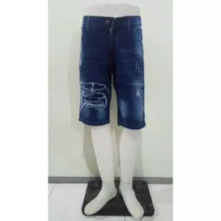 Celana,Jeans pendek,casual pria remaja,motif sobek Vin-r