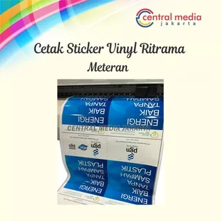 Cetak Print Sticker Ritrama Vinyl Putih & Transparan Meteran Stiker Waterproof Anti Air