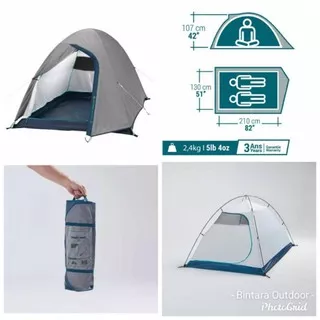 Tenda Quechua Arpenaz 2 Kapasitas 2-3 orang ( Gratis Lampu )