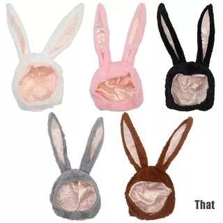 (thsgrt) Cute Girl Hat Plush Rabbit Bunny Ears Hat Earflap Cap Head Warmer Photo Supplies