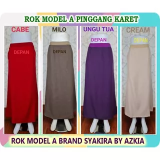 Rok Kerja Model A Full Karet-Rok Wanita-Rok Kantor-Rok Kerja-Rok Kuliah-Rok untuk Formal