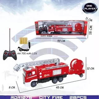 RDR1076 RC Mobil Pemadam Kebakaran Fire Truck Truk Mainan Anak Mobil Remote Control Remot Kontrol