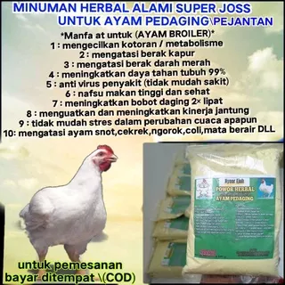 Minuman Herbal alami tradisional super joss untuk ayam pedaging DLL