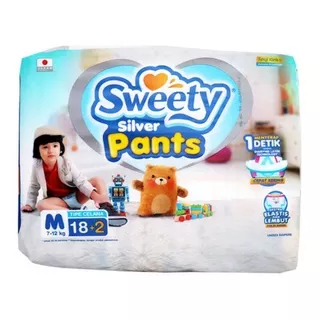 Popok Sweety Silver Pants {Celana} 18+2 pcs (size M & L)