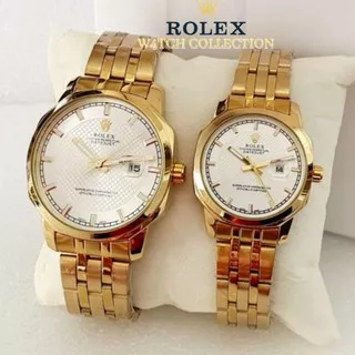 Jam Tangan Rolex Original Quartz Jam Couple Pasangan Stainless Steel ( BISA COD)