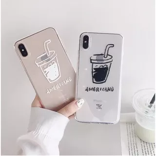 Americano Black and White printing anticrack case samsung ace 4 galaxy v a01 core a02 core a02s a10 m10 a10s a11 m11 a12 a20 a30 a20s a21 a21s a22 4G 5G a30s a50 a50s a31 a32 4G a51 a52 a70 a71 a72