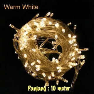 Lampu Tumblr LED 10 Meter Lampu LED Christmas Lampu Natal Dekorasi Lampu Hias Impor Warm White