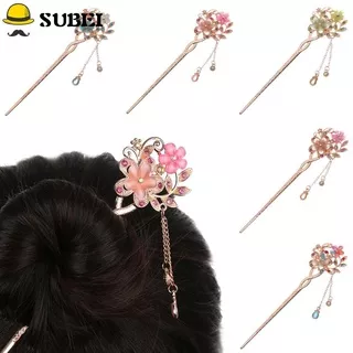 SUBEI Women Girls Double Flower Hair Comb Vintage Hair Clip Rhinestone Hair Pin Fashion Classical Delicate Shiny Hair Accessories/Multicolor