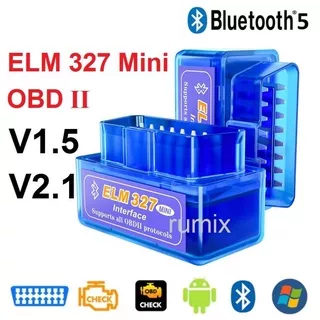 ELM327 Mini OBD OBD2 Bluetooth Wireless Car Scanner V1.5 V2.1 Alat Scan Mobil OBDII Auto Tool