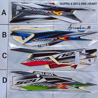 Striping Supra X 125 2013 ONE HEART | stiker motor honda supra x 125 satu hati