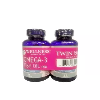 Wellness Omega 3 Fish Oil 1000mg 75 softgels Asli Original Buy 1 Get 1
